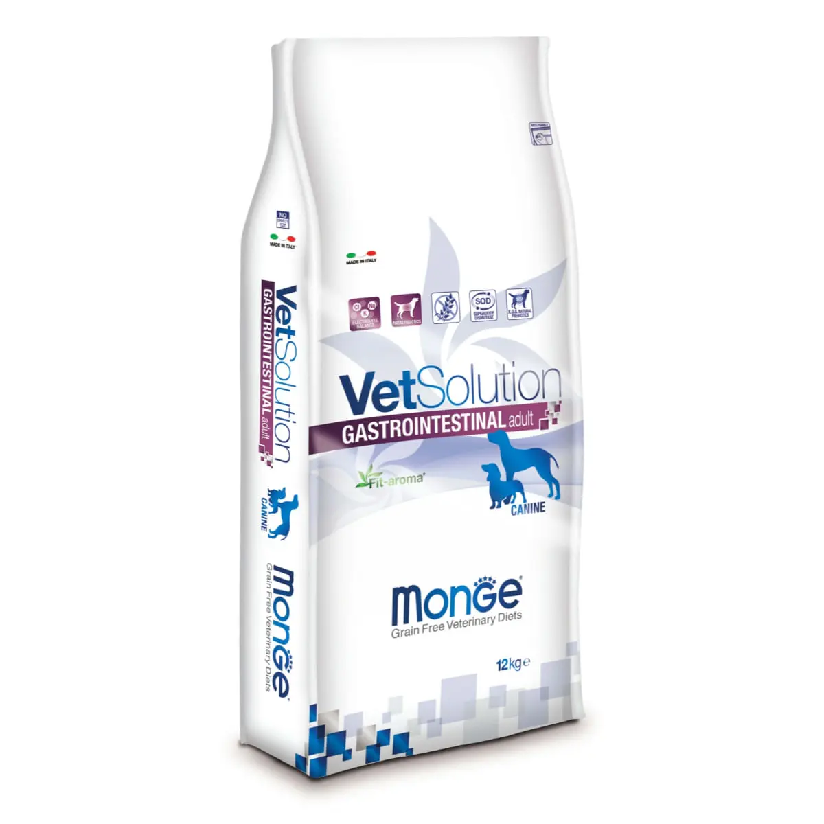 MONGE VETSOLUTION Gastrointestinal, XS-XL, Pui, dieta veterinara, hrana uscata fara cereale caini, sistem digestiv, 12kg