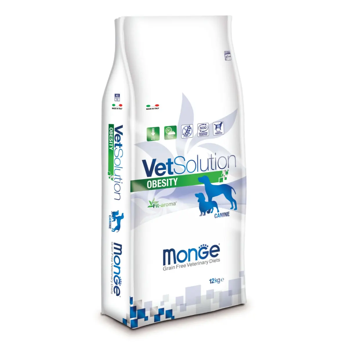 MONGE VETSOLUTION Obesity, XS-XL, Pui, dieta veterinara, hrana uscata fara cereale caini, obezitate, 12kg