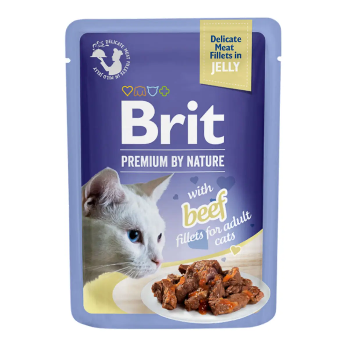 BRIT Premium by Nature Delicate File, Vita, plic hrana umeda pisici, (in aspic), 85g - Image 2