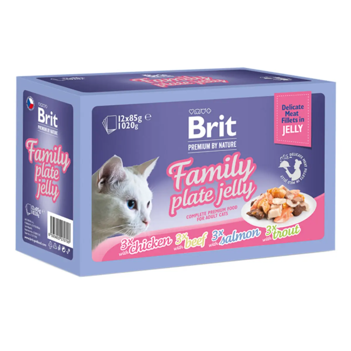 BRIT Premium by Nature Delicate Family Plate, Carne, cutie hrana umeda pisici, (in aspic), multipack, 85g x 12buc