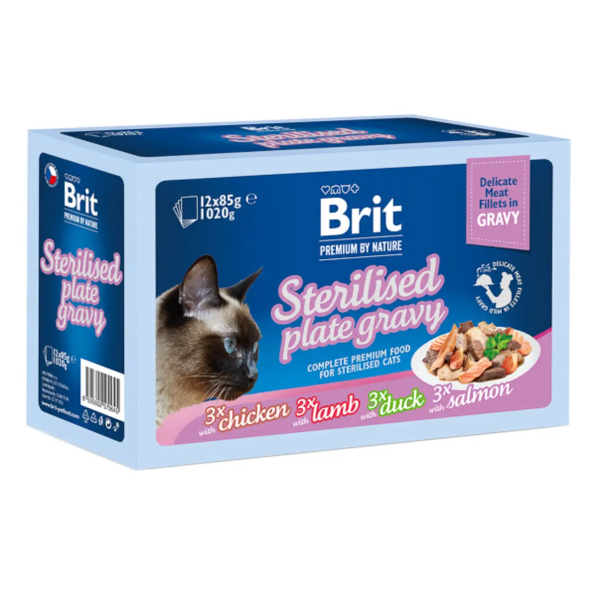 BRIT Premium by Nature Delicate Sterilised Family Plate, Carne, cutie hrana umeda pisici sterilizate, (in sos), multipack, 85g x 12buc - Image 2