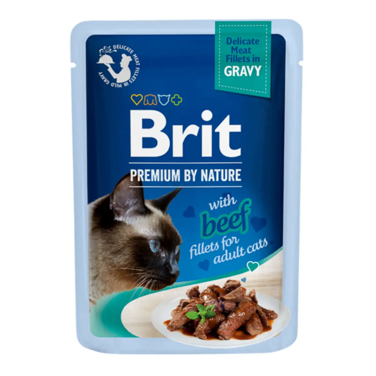 BRIT Premium by Nature Delicate File, Vita, plic hrana umeda pisici, (in sos), 85g