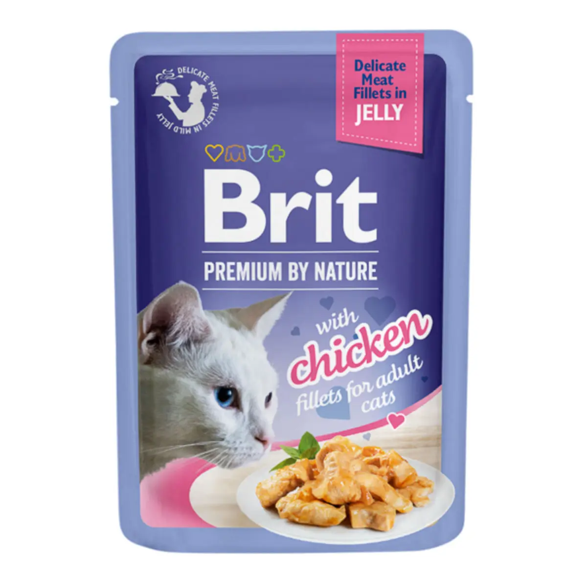 BRIT Premium by Nature Delicate File, Pui, plic hrana umeda pisici, (in aspic), 85g - Image 2
