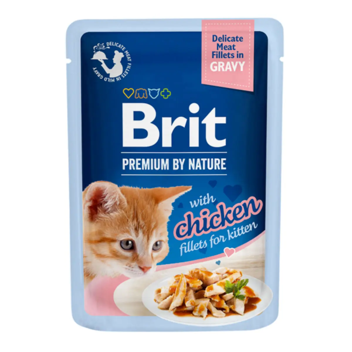 BRIT Premium by Nature Delicate Kitten, Pui, plic hrana umeda pisici junior, (in sos), 85g - Image 2