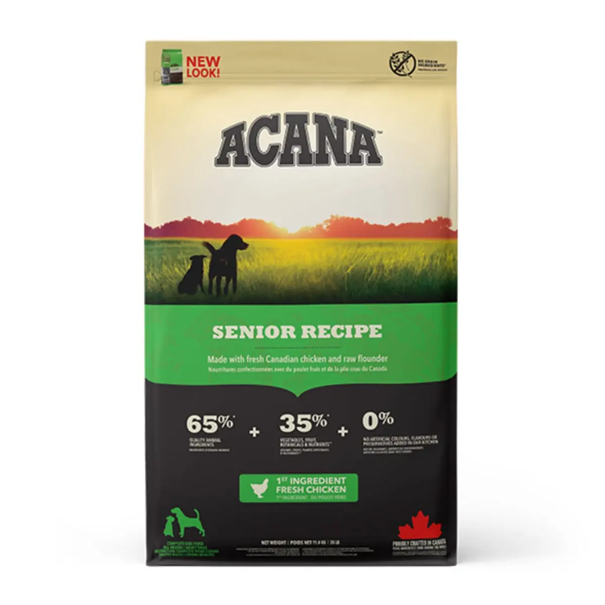 ACANA Dog Senior XS-XL, Pui, hrana uscata fara cereale caini senior, 2kg