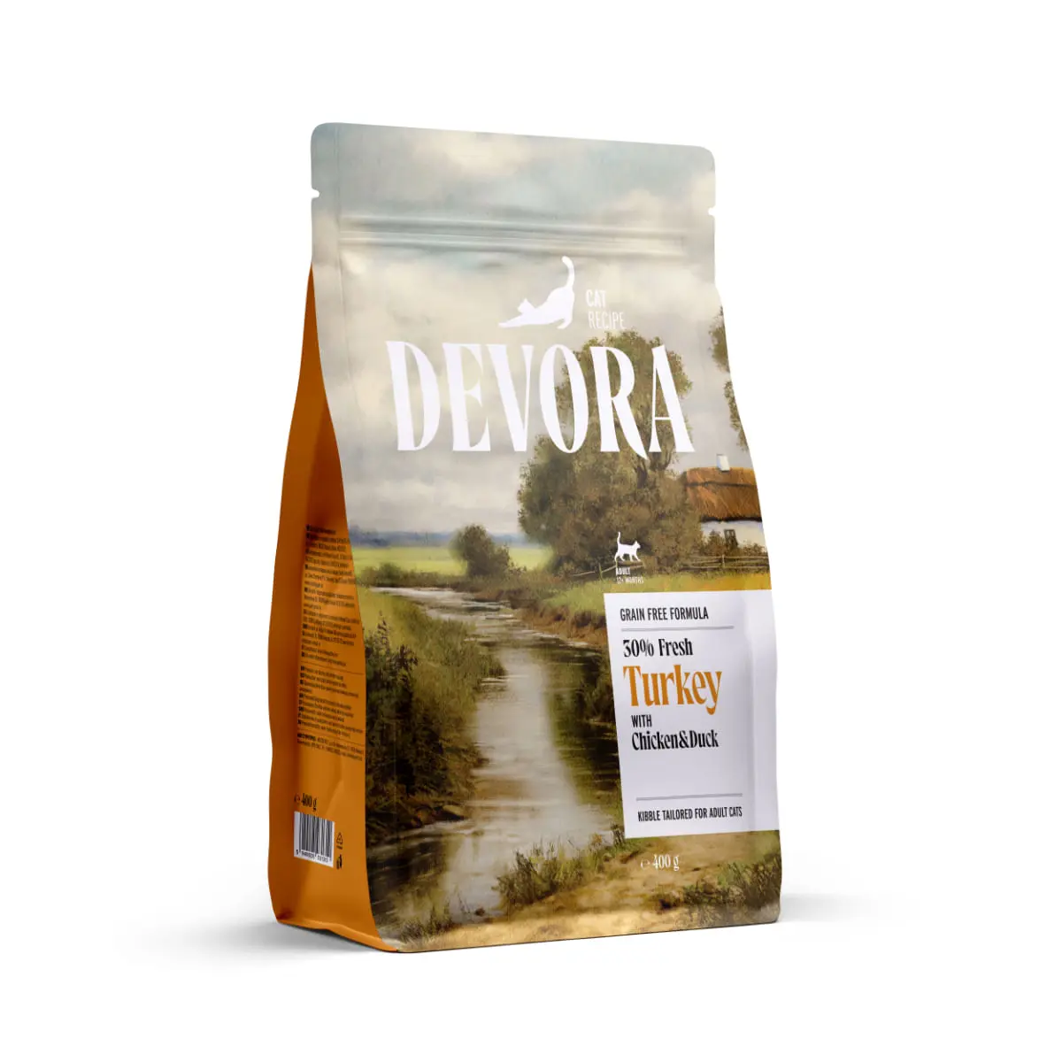 DEVORA, Curcan si Rata, hrana uscata fara cereale pisici, 400g