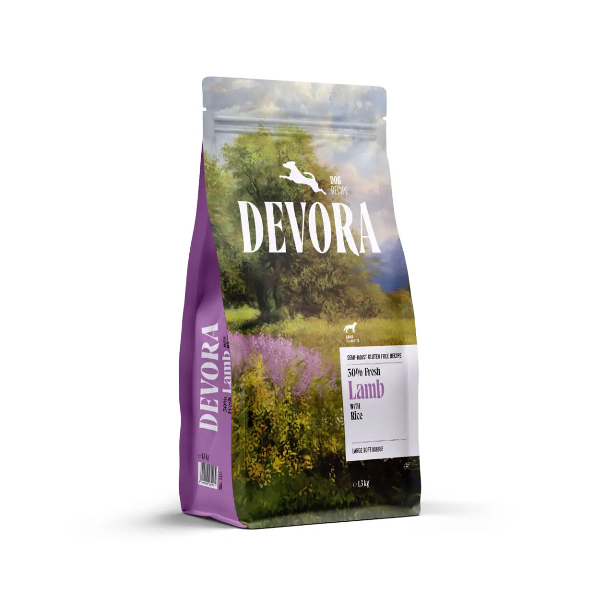 DEVORA Semi-Moist, XS-XL, Miel si Orez, hrana uscata caini, 1.5kg