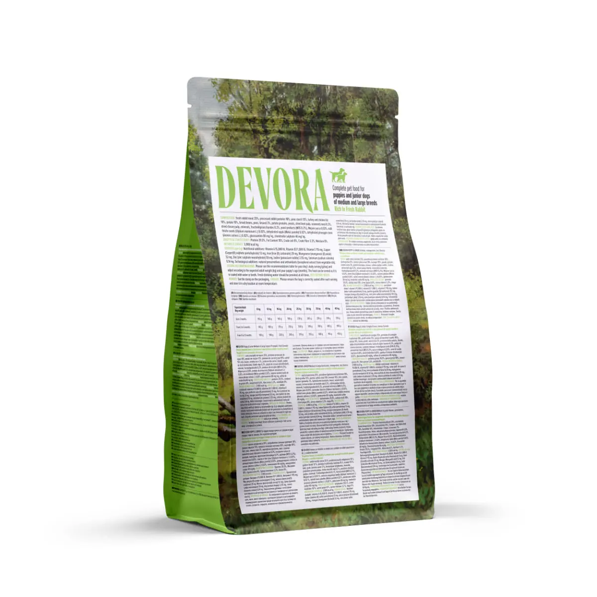 DEVORA Puppy Medium&Large, M-XL, Iepure, hrana uscata monoproteica fara cereale caini junior, 1.5kg - Image 3