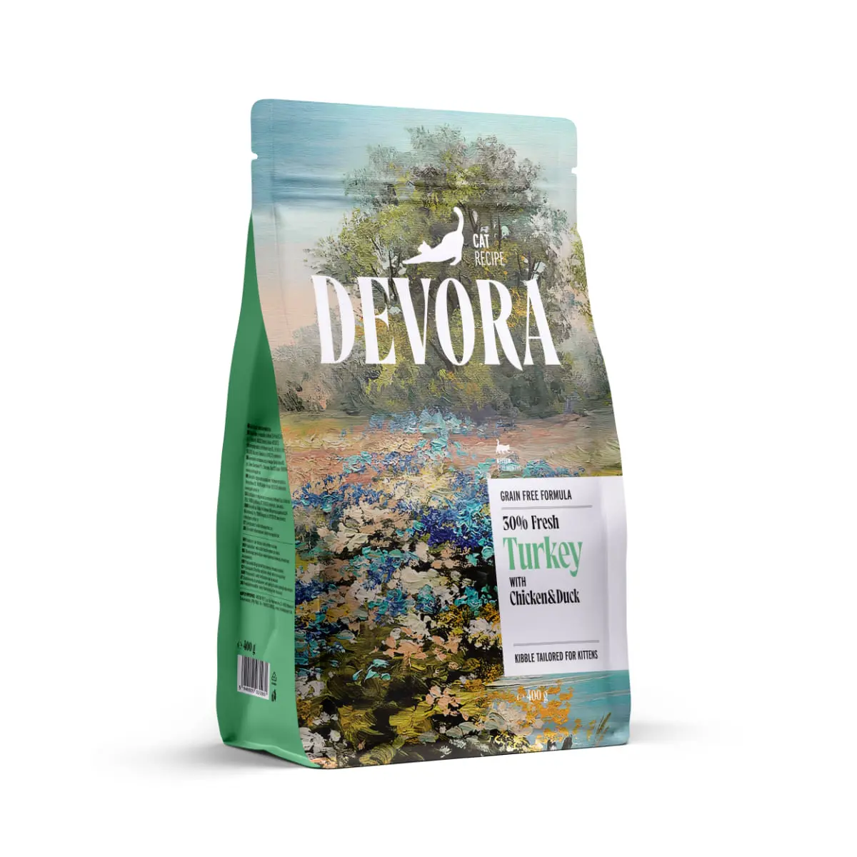 DEVORA Kitten, Curcan si Pui, hrana uscata fara cereale pisici junior, 400g - Image 2