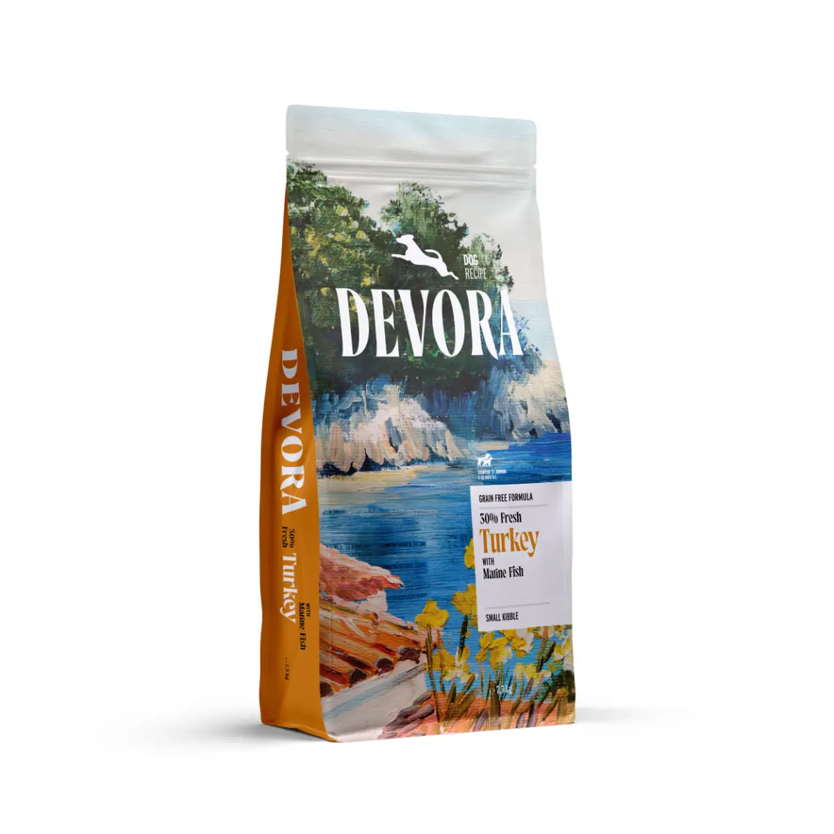 DEVORA Starter & Junior, XS-XL, Curcan si Hering, hrana uscata fara cereale caini junior, 7.5kg