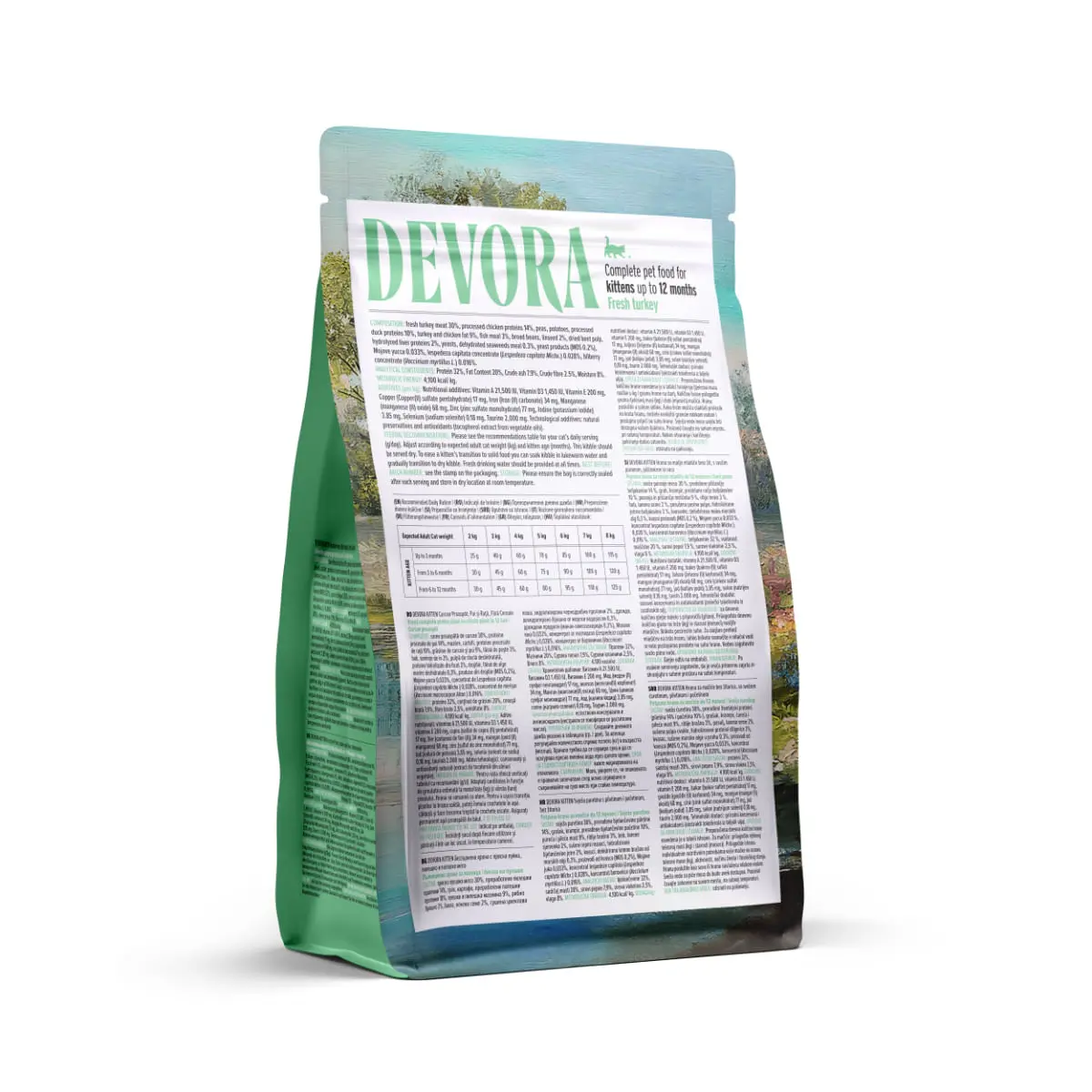 DEVORA Kitten, Curcan si Pui, hrana uscata fara cereale pisici junior, 400g - Image 3