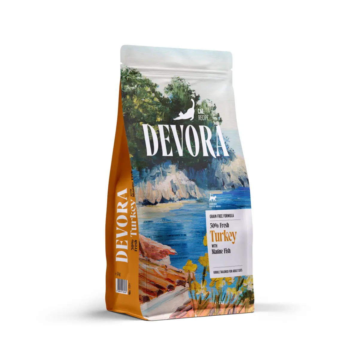 DEVORA Sterilised, Curcan si Peste, hrana uscata fara cereale pisici sterilizate, 2kg - Image 2