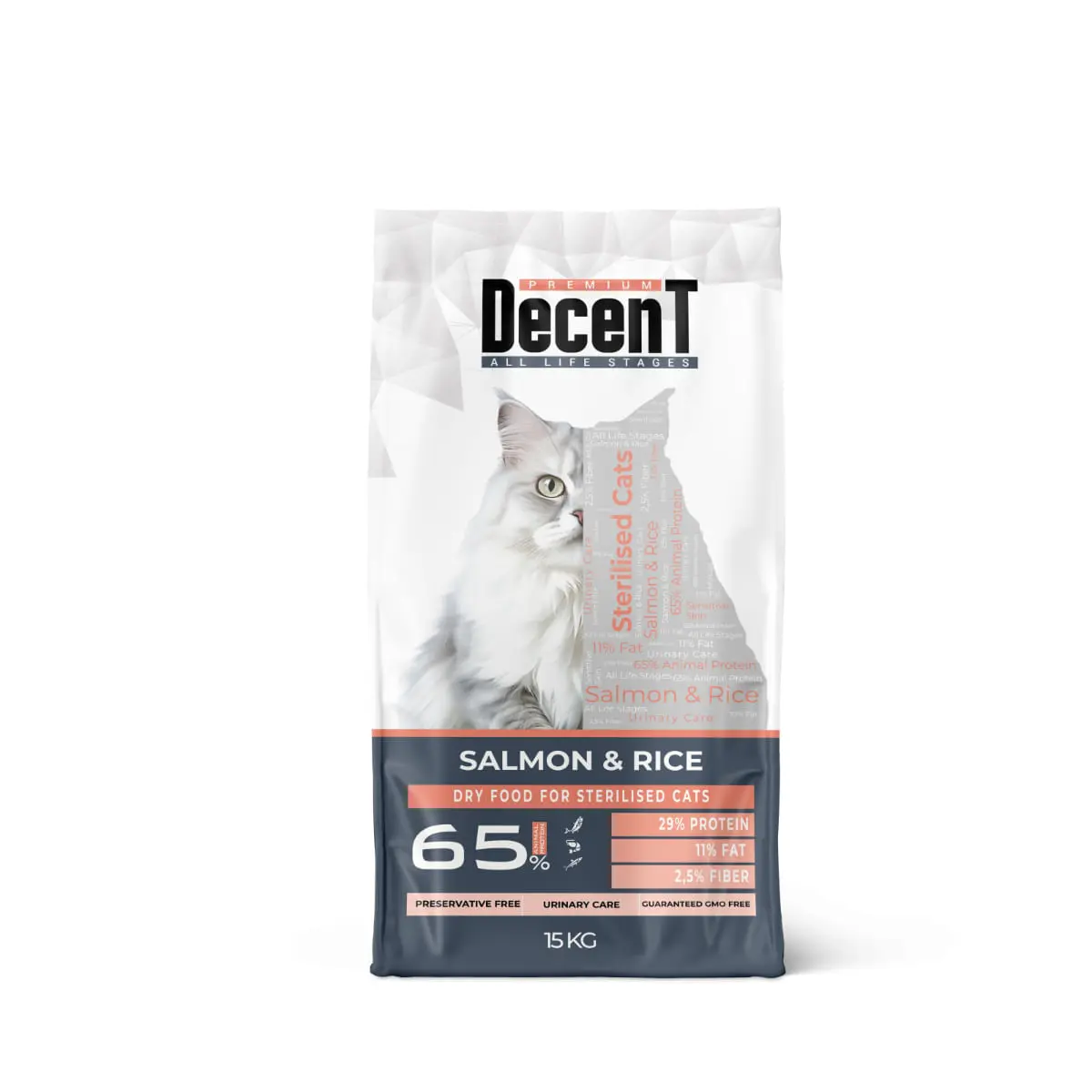 DECENT Sterilised Urinary Care, Somon si Orez, hrana uscata pisici sterilizate, sistem urinar, 15kg - Image 2