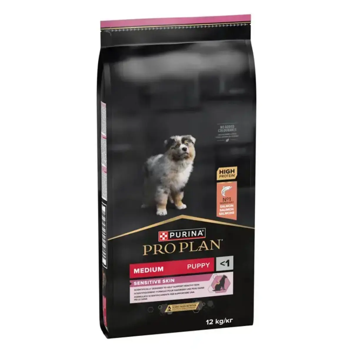 PURINA Pro Plan Sensitive Skin Medium Puppy, M, Somon, hrana uscata caini junior, piele & blana, 12kg - Image 3