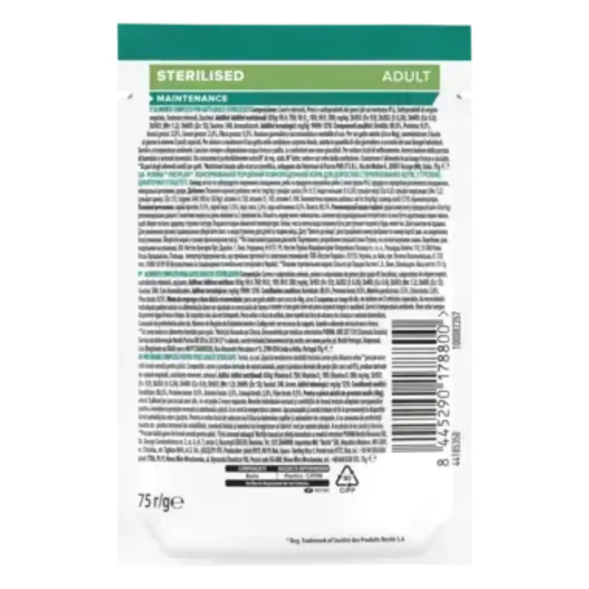 PURINA Pro Plan Sterilised Maintenance, Cod, plic hrana umeda pisici sterilizate, (pate), bax, 75g x 10buc - Image 3
