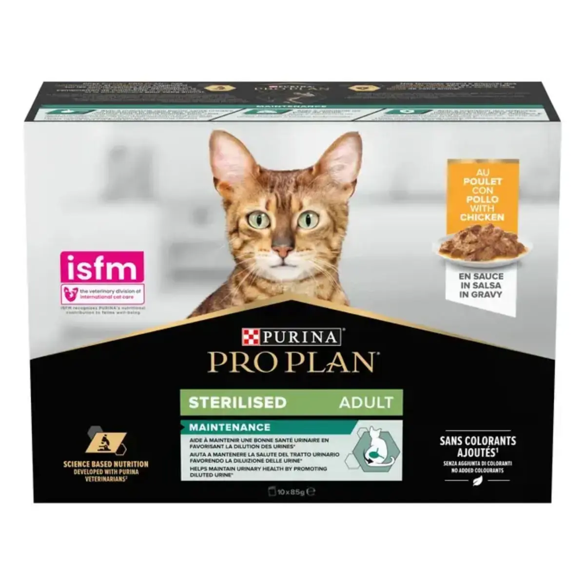PURINA Pro Plan Sterilised Maintenance , Pui, plic hrana umeda pisici sterilizate, (in sos), bax, 85g x10buc