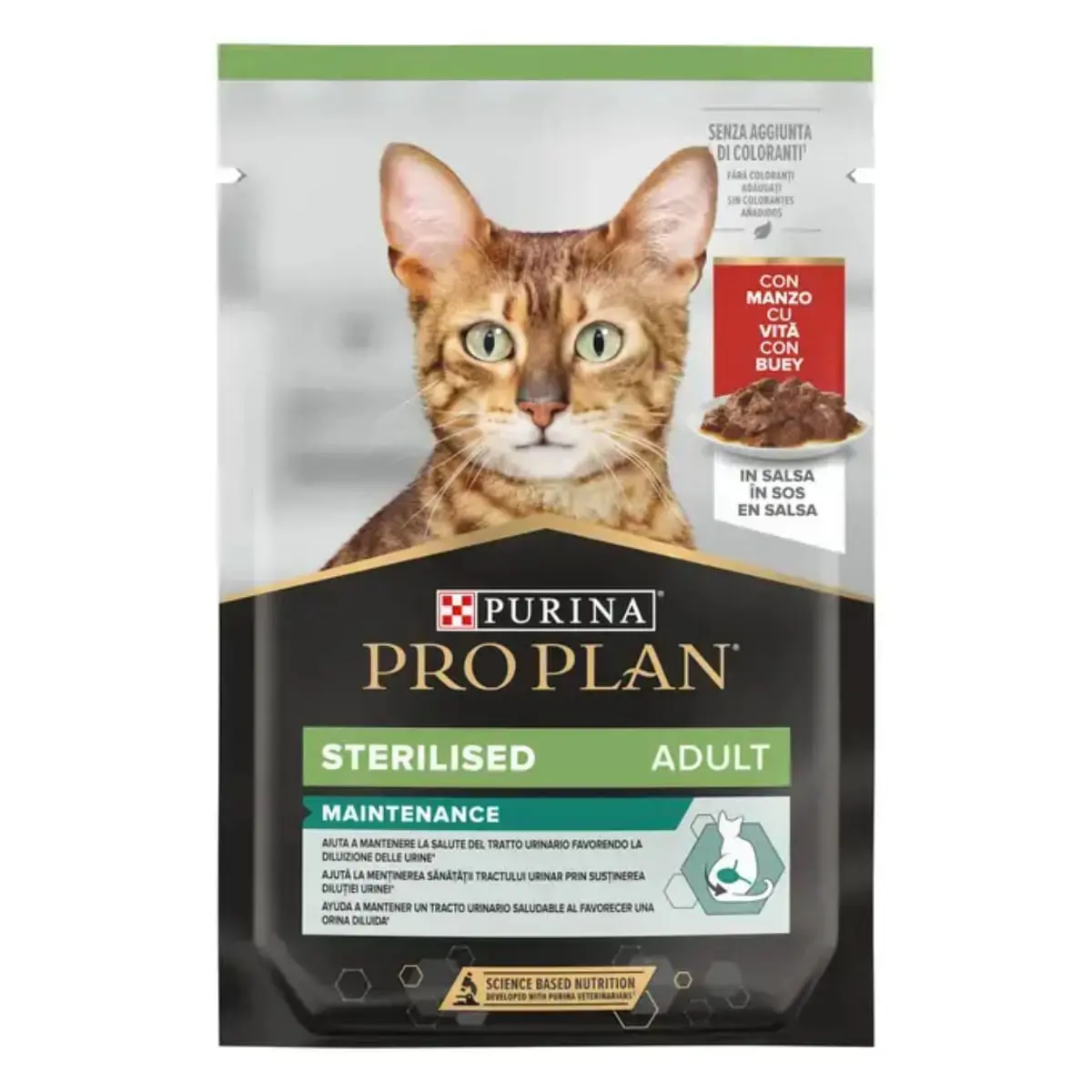 PURINA Pro Plan Sterilised Maintenance , Vita, plic hrana umeda pisici sterilizate, (in sos), 85g
