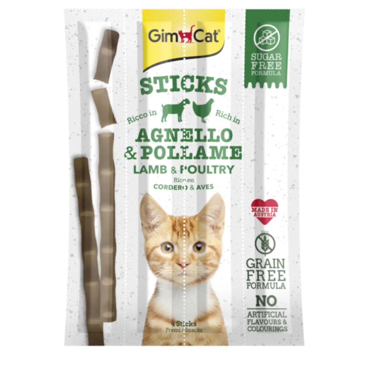 GIMCAT Sticks, Miel si Pasare, punguta recompense fara cereale pisici, 20g - Image 2
