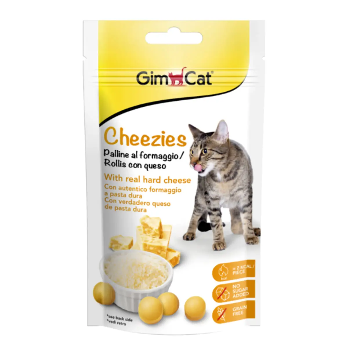 GIMCAT Kase-Rollis Cheezies, Branza, punguta recompense pisici, 50g - Image 2