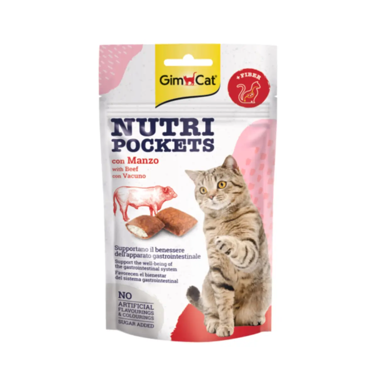 GIMCAT Nutri Pockets Vita&Malt, Vita, punguta recompense functionale pisici, 60g - Image 2