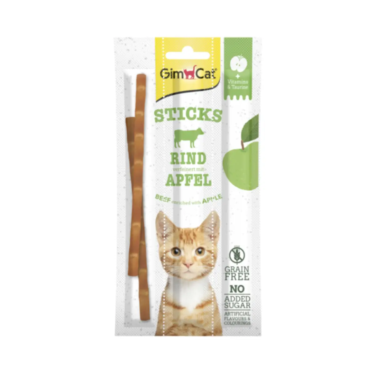 GIMCAT Sticks, Vita si Mere, punguta recompense fara cereale pisici, 15g - Image 2