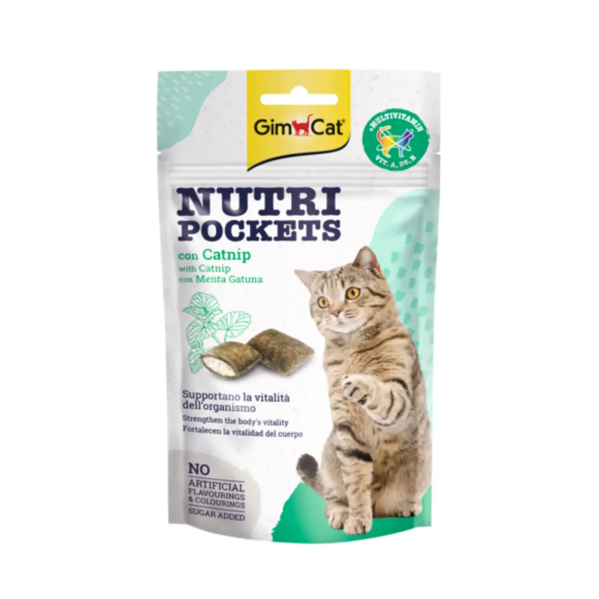 GIMCAT Nutri Pockets Iarba Pisicii, Catnip, punguta recompense functionale pisici, 60g - Image 2