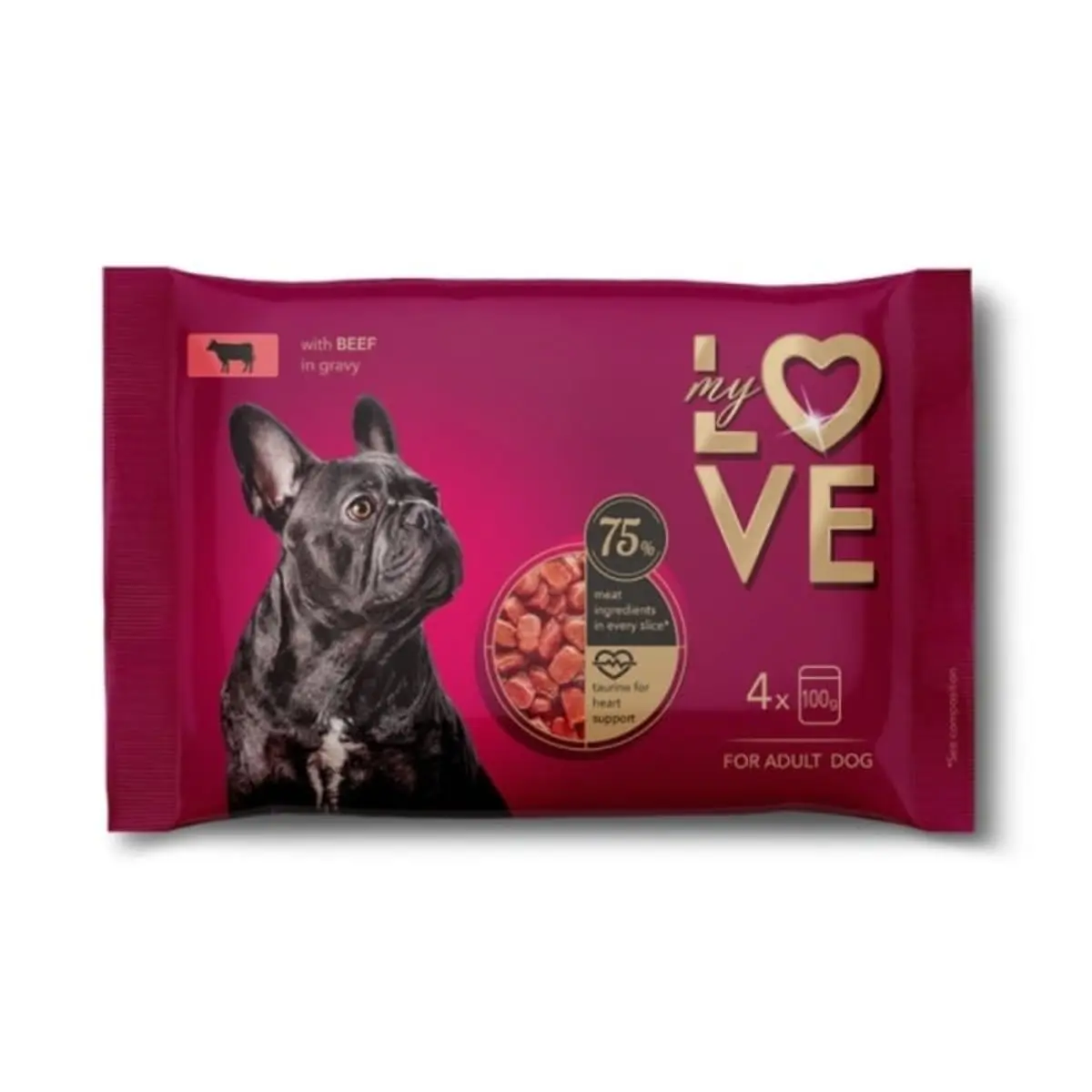 MY LOVE, XS-XL, Vita, plic hrana umeda caini, (in sos), multipack, 100g x 4buc