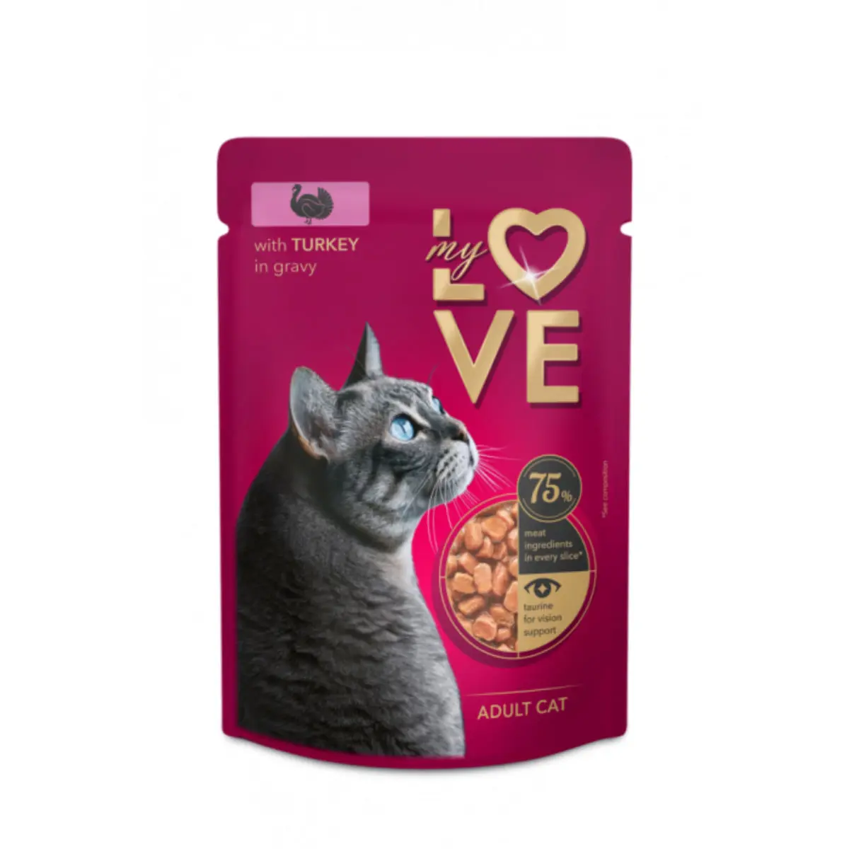 MY LOVE, Curcan, plic hrana umeda pisici, (in sos), 85g