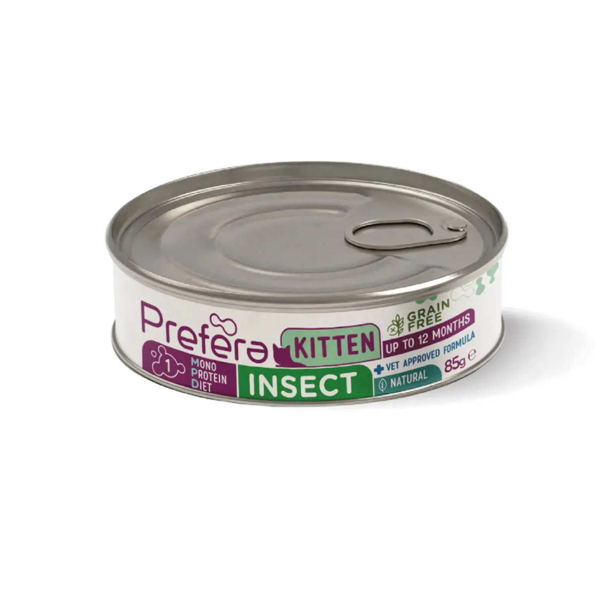 PREFERA MPD Kitten, Insecte, dieta veterinara, conserva hrana umeda monoproteica fara cereale pisici junior, (in suc propriu), 85g
