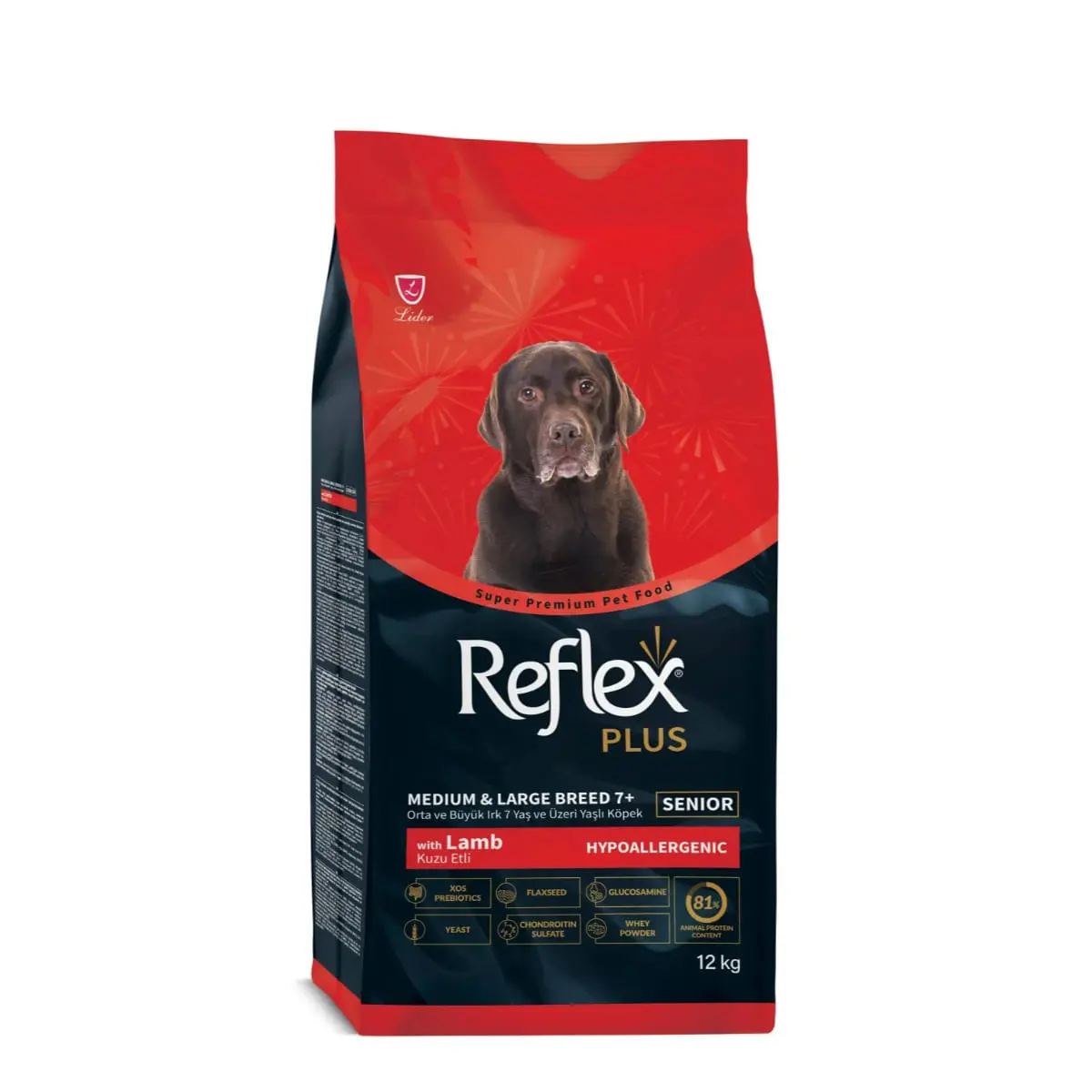 REFLEX Plus Senior Medium & Large Breed 7+, Miel, hrana uscata caini senior, 12kg