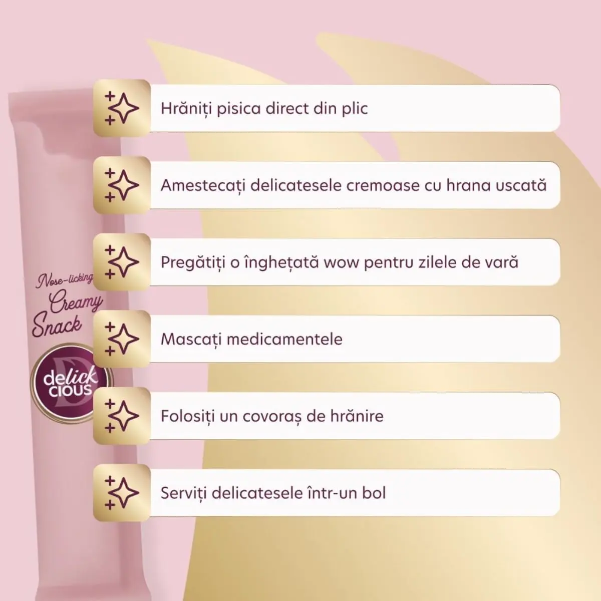 DELICKCIOUS Creamy Snack, Ton si Aloe Vera, plic recompense pisici, 60g - Image 3
