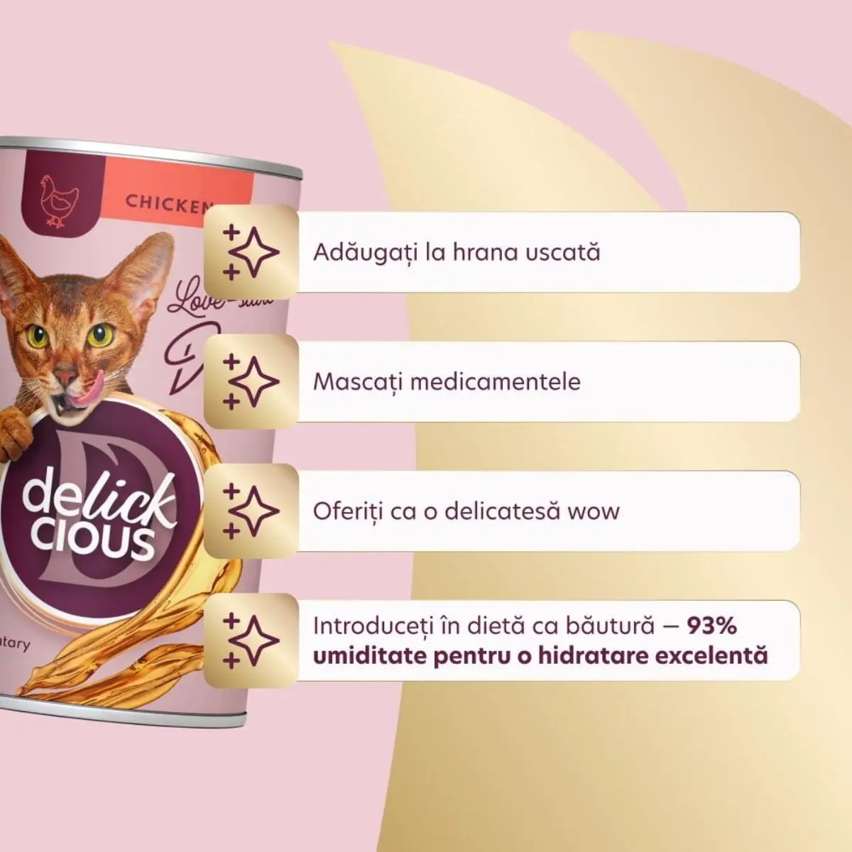 DELICKCIOUS Bautura, Pui, conserva recompense pisici, (topping), 140g - Image 3
