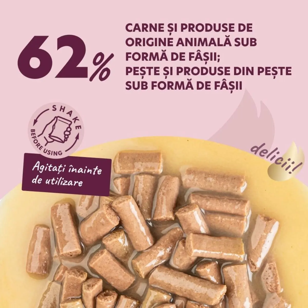 DELICKCIOUS Dinner, Somon si Branza, plic hrana umeda pisici, (in supa), 85g - Image 3