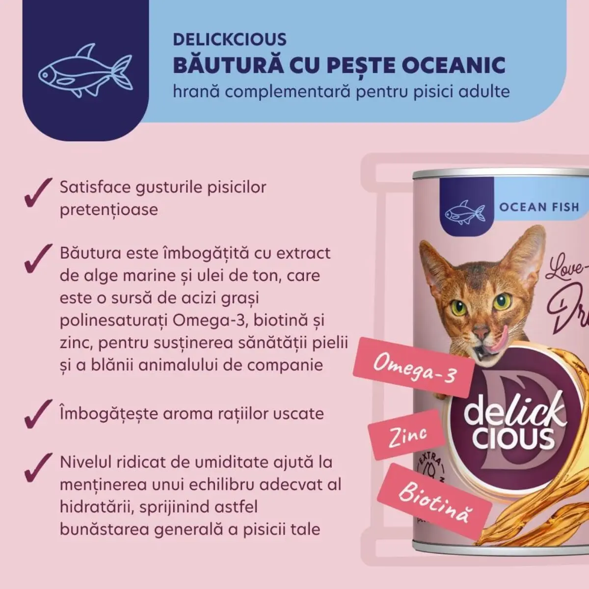 DELICKCIOUS Bautura, Peste, conserva recompense pisici, (topping), 140g - Image 4