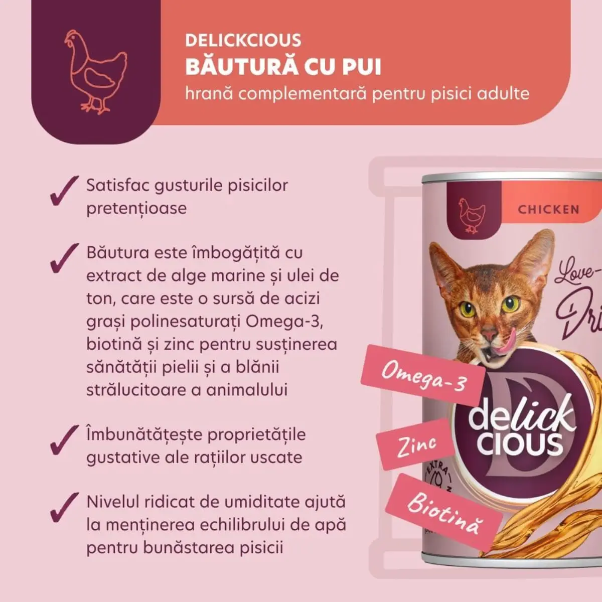 DELICKCIOUS Bautura, Pui, conserva recompense pisici, (topping), 140g - Image 5