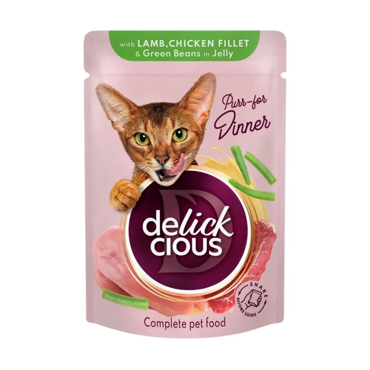 DELICKCIOUS Dinner, Miel si Pui, plic hrana umeda pisici, (in aspic), 85g - Image 2