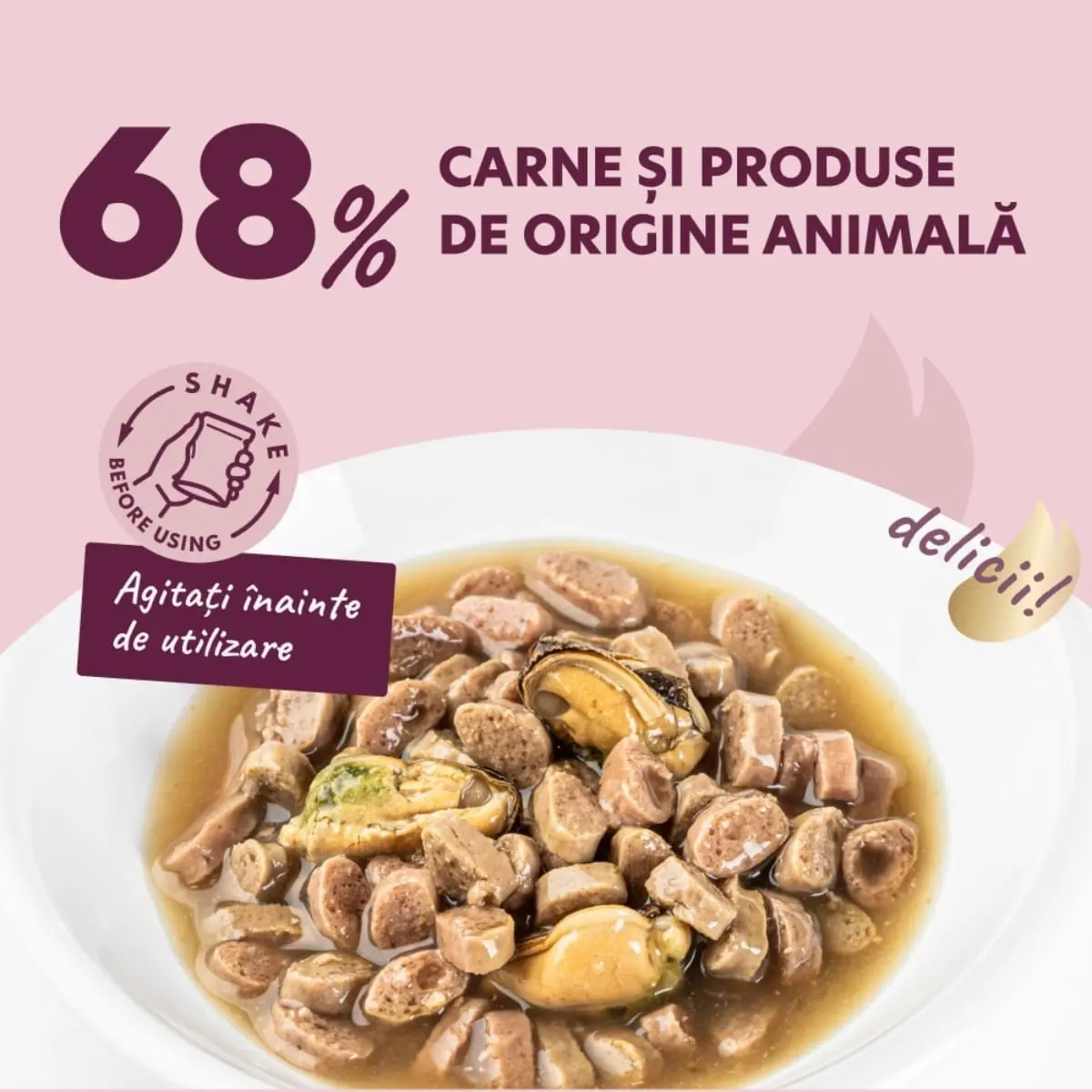 DELICKCIOUS Dinner, Somon si Midii, plic hrana umeda pisici, (in sos), 85g - Image 3