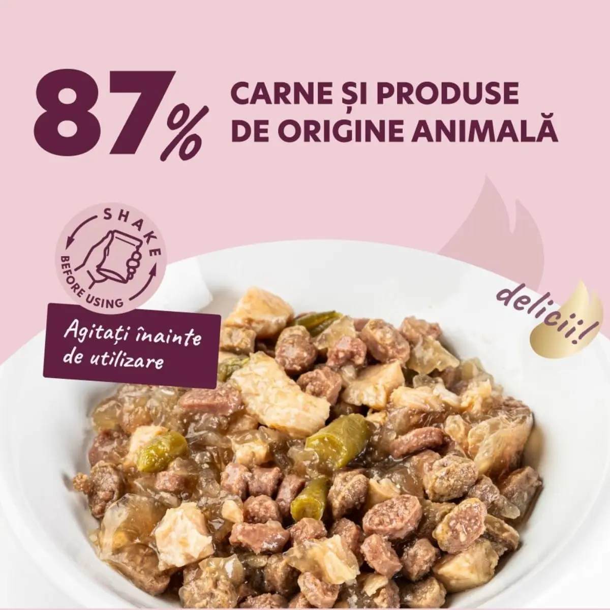 DELICKCIOUS Dinner, Miel si Pui, plic hrana umeda pisici, (in aspic), 85g - Image 4