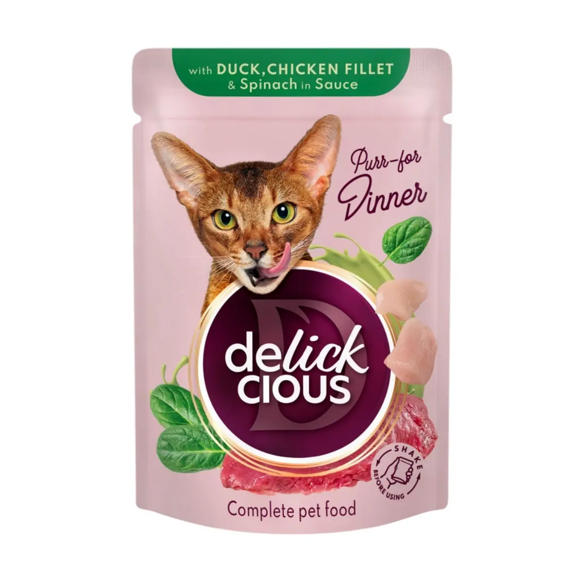DELICKCIOUS Dinner, Rata si Pui, plic hrana umeda pisici, (in sos), 85g