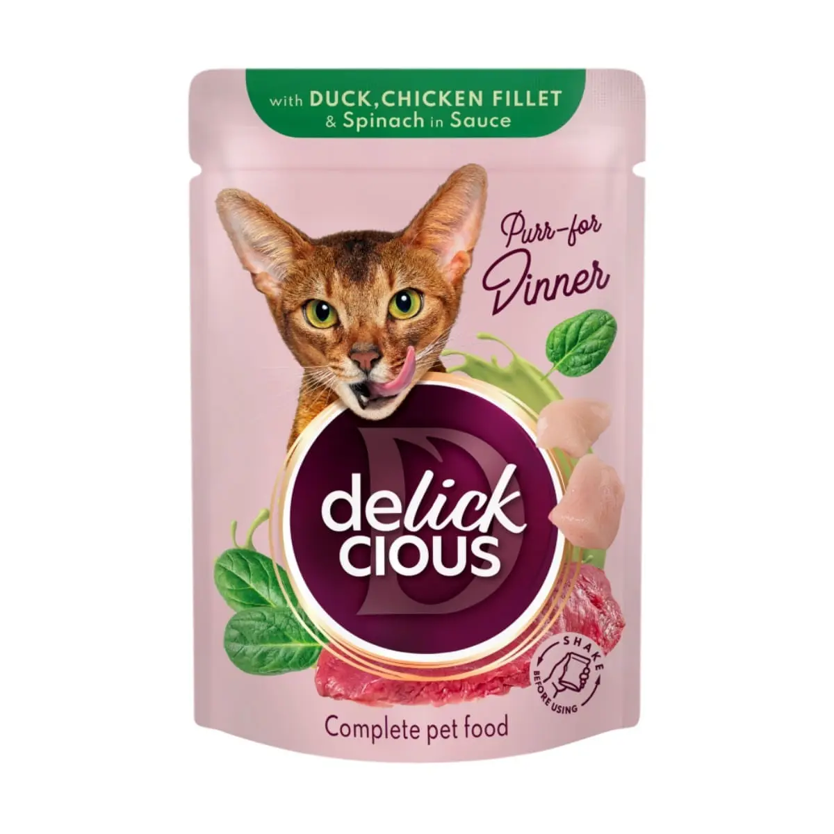 DELICKCIOUS Dinner, Rata si Pui, plic hrana umeda pisici, (in sos), bax, 85g x 12buc