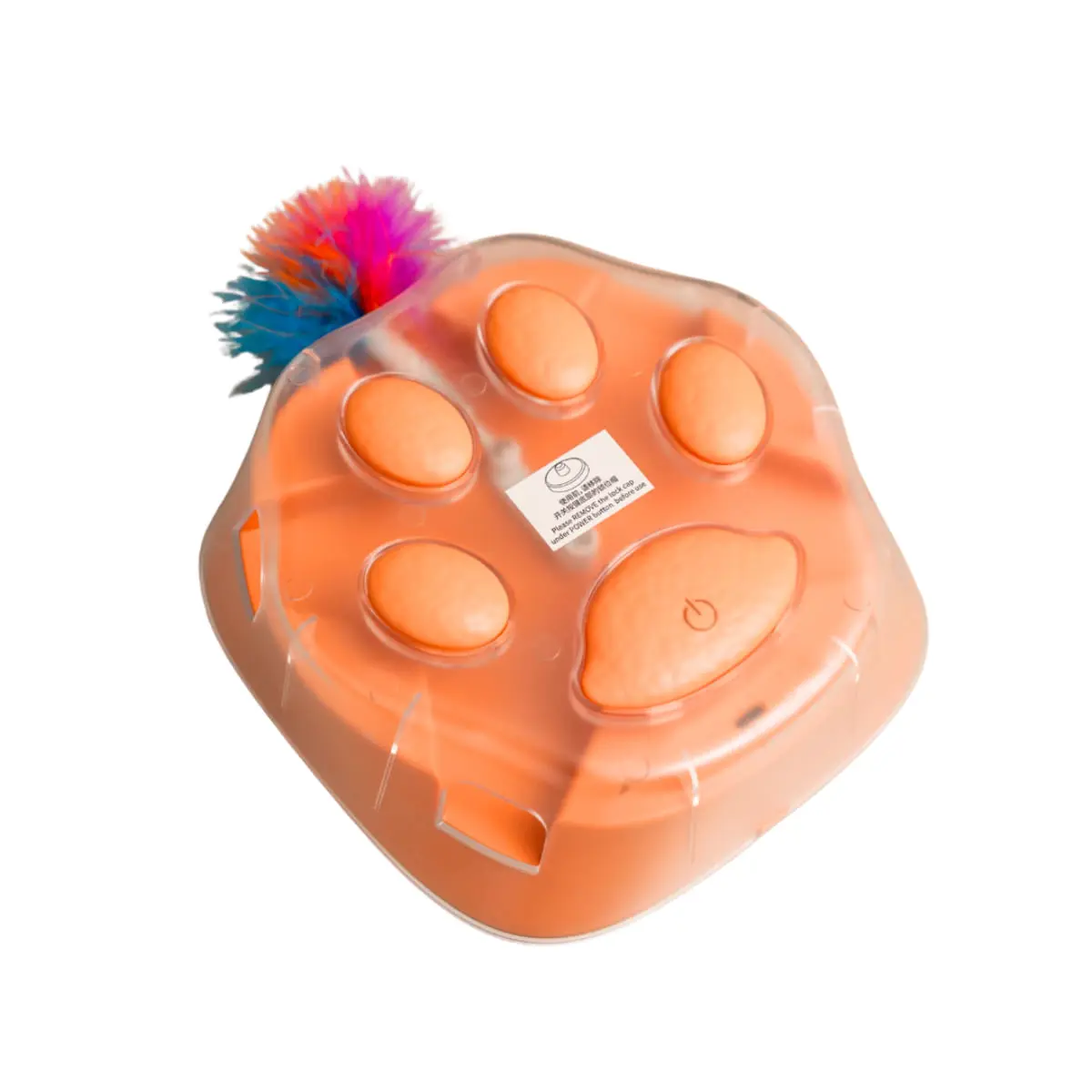 SHAW Labuta cu Pana Retractabila & Incarcare USB, jucarie interactiva pisici, inteligente, cu sunet, plastic, maro, 1buc - Image 6