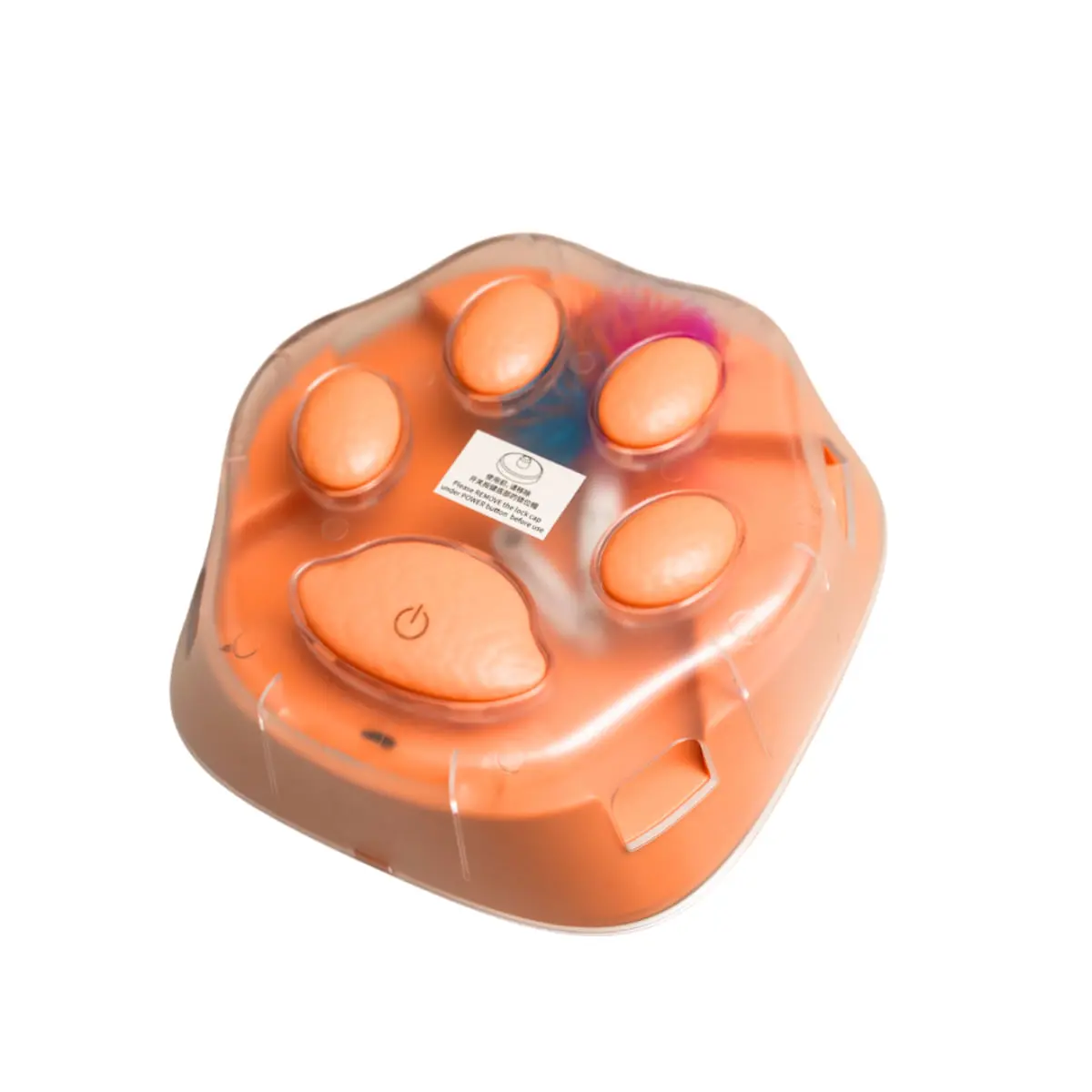 SHAW Labuta cu Pana Retractabila & Incarcare USB, jucarie interactiva pisici, inteligente, cu sunet, plastic, maro, 1buc - Image 7