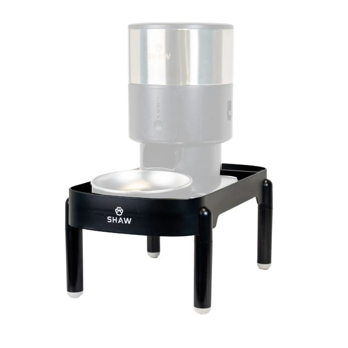 SHAW Tava sustinere si inaltare hranitor automat SHAW, suport castroane caini, PVC SHAW Tava sustinere si inaltare SHAW PRO V3 hranitor automat, suport castroane caini si pisici, PVC, alb si negru, 1buc - Image 5