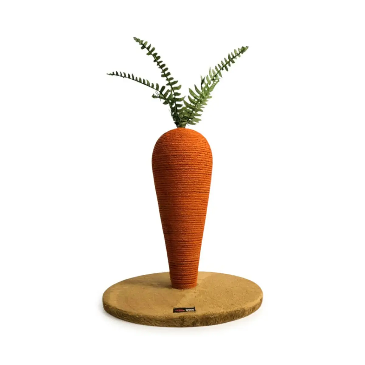 SHAW Morcov, stalp de zgariat cilindric pisici, MDF si sisal, portocaliu, 35x35x42cm