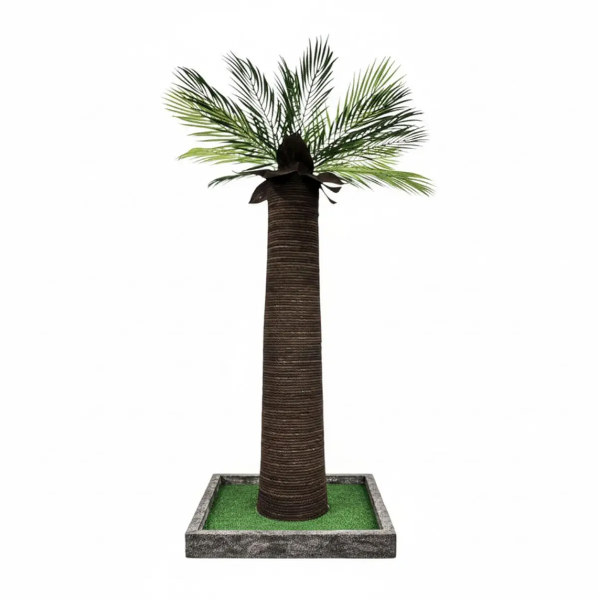 SHAW Palmier cu LED, stalp de zgariat cilindric pisici, MDF si sisal, maro, 45x45x92cm - Image 4
