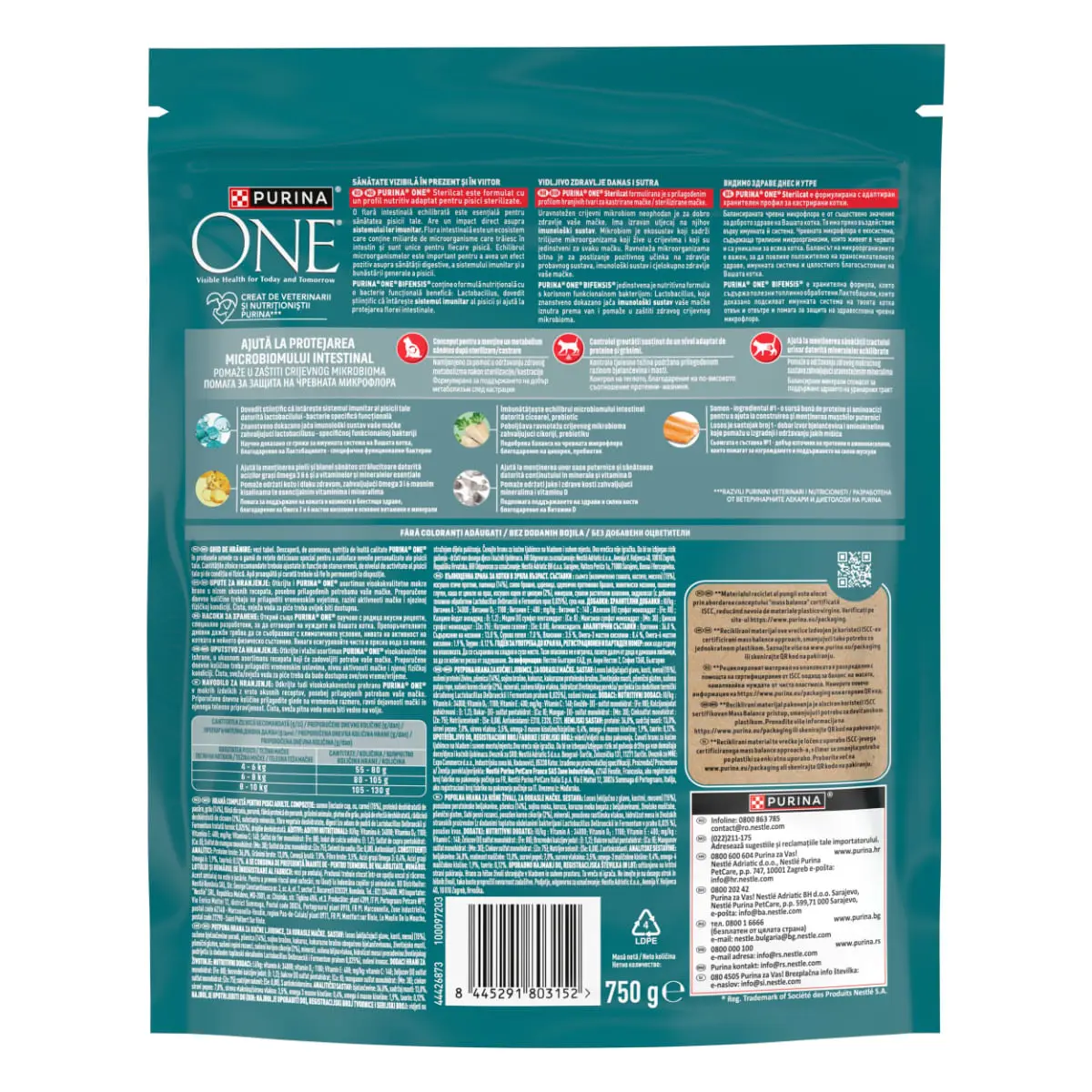 PURINA One Sterilcat, Somon si Grau, hrana uscata pisici sterilizate, 750g - Image 3