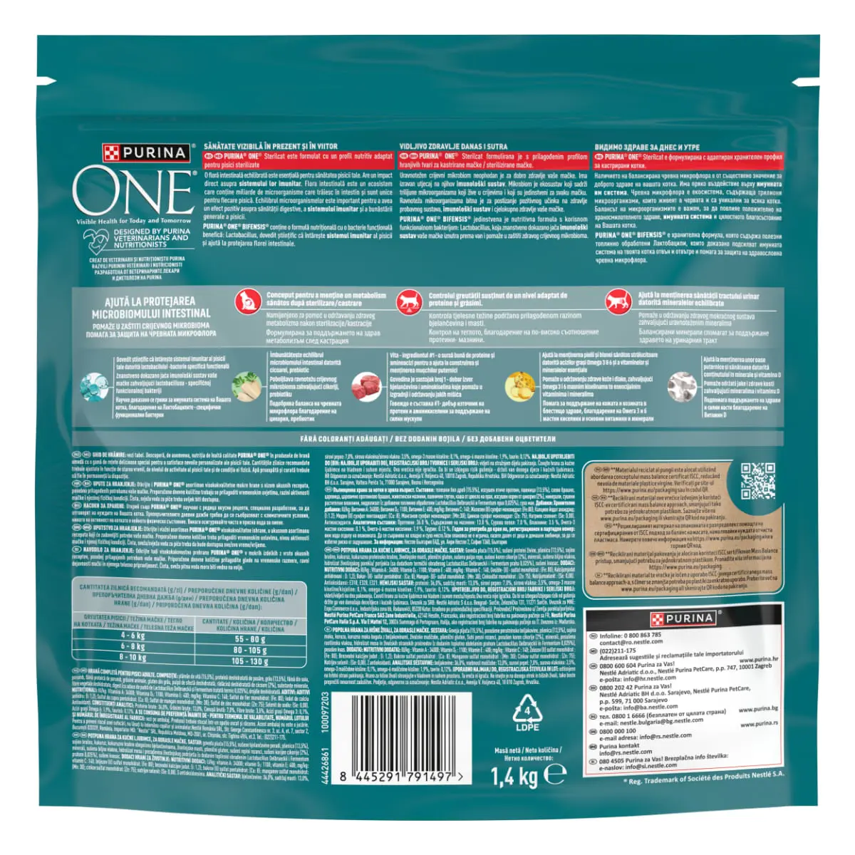 PURINA One Sterilcat, Vita si Grau, hrana uscata pisici sterilizate, 1.4kg - Image 4