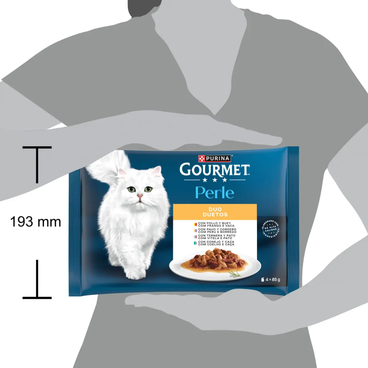 GOURMET Perle Pui si Vita, Curcan si Miel, Vitel si Rata, Iepure si Vanat, plic hrana umeda pisici, (in sos), multipack, 85g x 4buc - Image 4