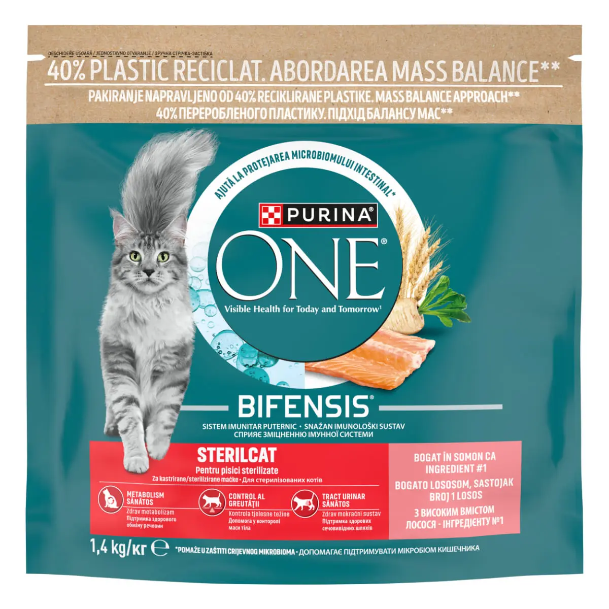 PURINA One Sterilcat, Somon si Grau, hrana uscata pisici sterilizate, 1,4kg - Image 3