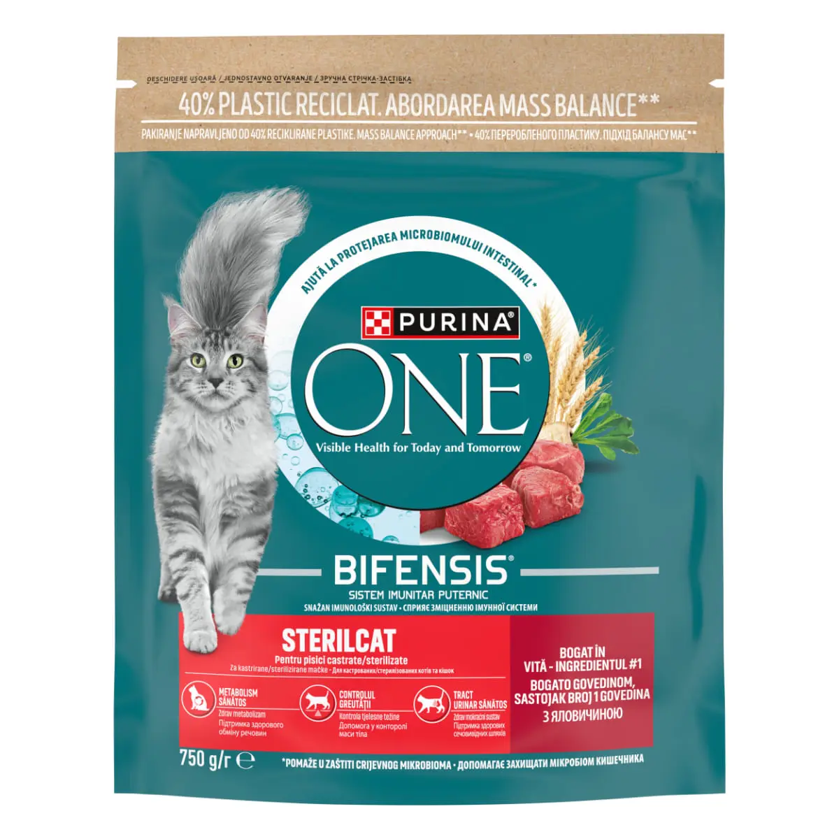 PURINA One Sterilcat, Vita si Grau, hrana uscata pisici sterilizate, 750g - Image 2